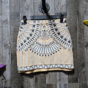 5/$25 Bebe Embroidered Tribal Mini Skirt